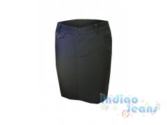 Черная юбка-карандаш с боковыми разрезами, арт. Q14606.