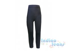 Черные гамаши с отворотами, для девочек, арт. 1523.