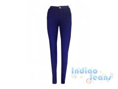 Синие плотнооблегающие брюки-стрейч для девочек, арт. А14710.