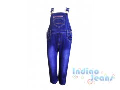 Утепленный джинсовый полукомбинезон для мальчиков, арт. М12553.