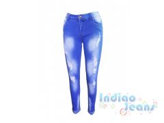 Стильные рваные джинсы-стрейч для девочек, арт. I33071.