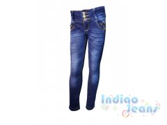 Ультрамодные джинсы с отделкой стразами и цепочками, арт. I8640.