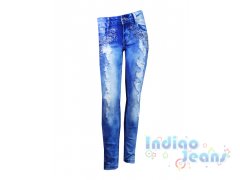 Стильные рваные джинсы со стразами, арт. I32333.