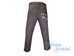 Стильные серые брюки с модной вышивкой для мальчиков, арт. Е12963.