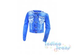 Стильная джинсовая куртка для девоочек, арт. I31161-8.