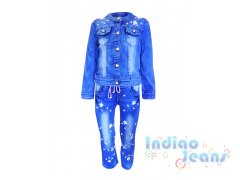 Нежный джинсовый костюм с россыпью из жемчуга, арт. I33036-8/I33036.