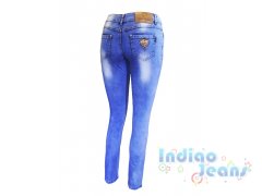 Модные рваные джинсы-стрейч для девочек, арт. I33069.