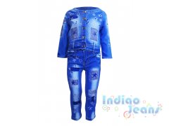 Интересный джинсовый костюм, рукав 3/4, для девочек, арт. I33215-8/I33215.