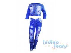 Интересный джинсовый костюм, рукав 3/4, для девочек, арт. I33214-8/I33214.