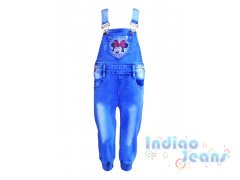 Светлый джинсовый полукомбинезон для девочек, арт. I33199.