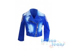 Интересная джинсовая куртка-косуха, для девочек, арт. I32179-8.