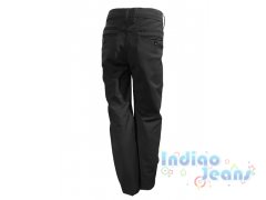 Черные брюки-стрейч из немнущейся ткани, для мальчиков, арт. AN6737.