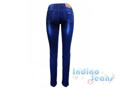 Зауженные синие джинсы-стрейч для девочек, арт. I33296.