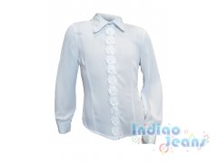 Белая шифоновая блузка на молнии, с длинным рукавом, арт. 700296.