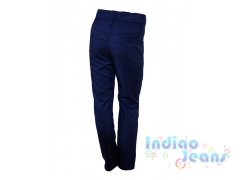 Синие  брюки-стрейч из немнущейся ткани, для мальчиков, арт. AN89970.