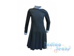 Черное школьное  платье для девочек, арт. 21-15.