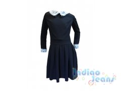 Черное школьное  платье для девочек, арт. 21-62.