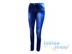 Яркие джинсы-стрейч модной варки, для девочек, арт. I32195.