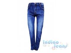 Стильные джинсы-стрейч для мальчиков, с прорезными карманами, арт. BY1900.