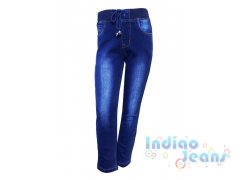 Утепленные джинсы на мягкой резинке, для мальчиков, арт М12903.
