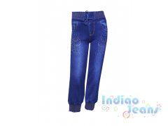 Утепленные джинсы для девочек, резинки снизу, арт. I8461.