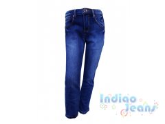 Модные утепленные джинсы-стрейч  для мальчиков, арт. BY7002.