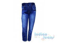 Утепленные джинсы для мальчиков на мягкой резинке, арт. BY7004.