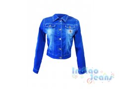 Ультрамодная джинсовая куртка  для девочек, арт. I33255-8.