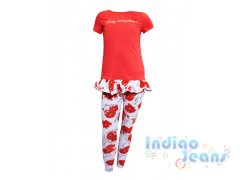 Стильный костюм из хлопка(туника+леггинсы) , арт. 200977/200972.