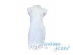 Приталенное белое платье, для девочек, арт. 8-620-2.