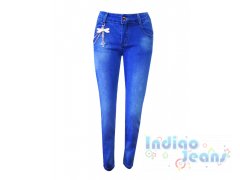 Голубые джинсы с цепочкой, для девочек, арт. I33564.