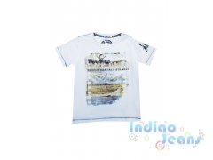 Белая хлопковая футболка для мальчиков, арт. 180038.