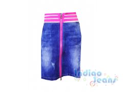 Удлиненная джинсовая юбка для девочек, арт. 701065.