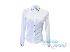 Белая блузка с синей отделкой, арт. К701215.