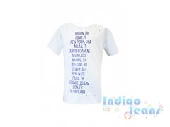 Стильная белая рваная футболка для мальчиков, арт. 180138.