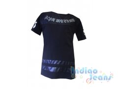 Стильная черная футболка для мальчиков, арт. 180131.