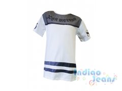 Стильная белая футболка для мальчиков, арт. 180131.