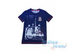 Синяя футболка с принтом, арт. 610206.