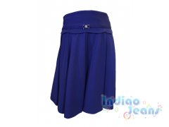 Синяя расклешенная школьная юбка , арт. К701587-2.