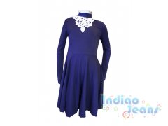 Оригинальное синее школьное платье  для девочек, арт. К701420.