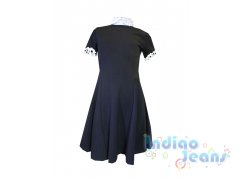 Черное школьное платье с коротким руавом, арт. К701421.