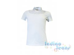 Белая трикотажная блузка c коротким рукавом, арт. К701506.