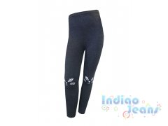 Темно-серые двойные гамаши с принтом кошки, арт. 6289М.