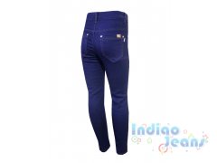 Темно-синие утепленные джинсы-стрейч для девочек, арт. I33888.