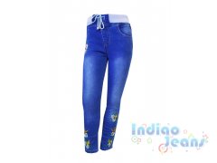 Зауженные утепленные брюки-стрейч для девочек, арт. I34018.