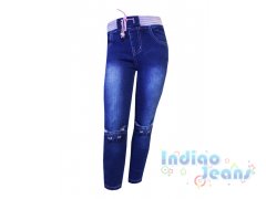 Зауженные утепленные джинсы-стрейч для девочек, арт. I33331.