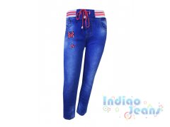 Зауженные утепленные джинсы-стрейч для девочек, арт. I33502.