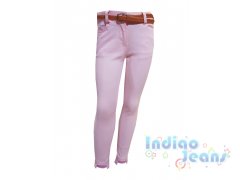 Стильные розовые брюки  для девочек, арт. SL702075.