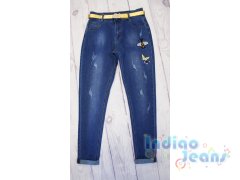 Стильные джинсы-бойфренды для девочек,арт. I34107.