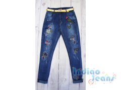 Ультрамодные  джинсы-бойфренды для девочек,арт. I32174.